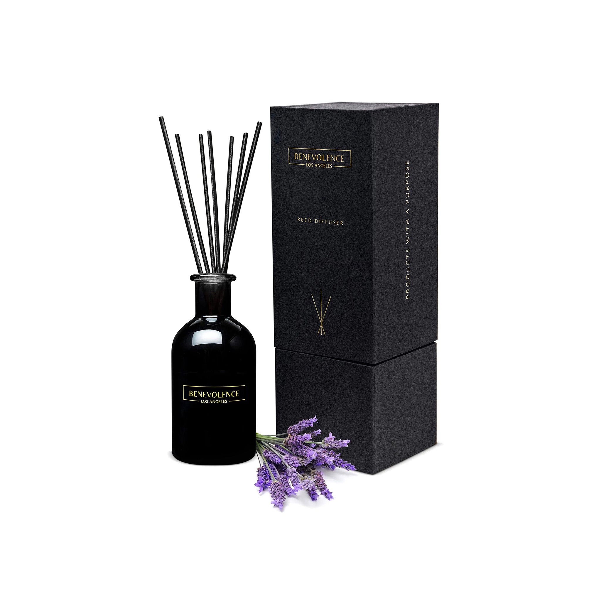 Benevolence La Reed Diffuseur Set Lavender & Eucalyptus Fragrance Diffuseur Aromathérapie Diffuseur Sceau d'huile Sticks Sticks parfumé