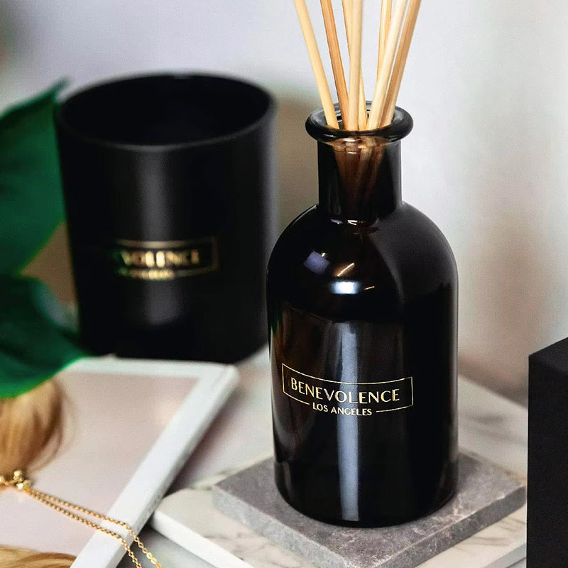 Benevolence La Reed Diffuseur Set Lavender & Eucalyptus Fragrance Diffuseur Aromathérapie Diffuseur Sceau d'huile Sticks Sticks parfumé