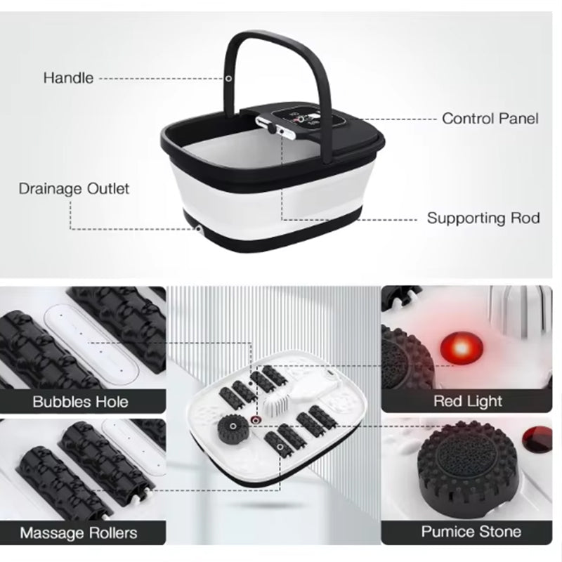 Snailax zusammenklappbarer Fuß Spa Bades Bades Spa mit Hitze Fuß Spa Bad Massagebast