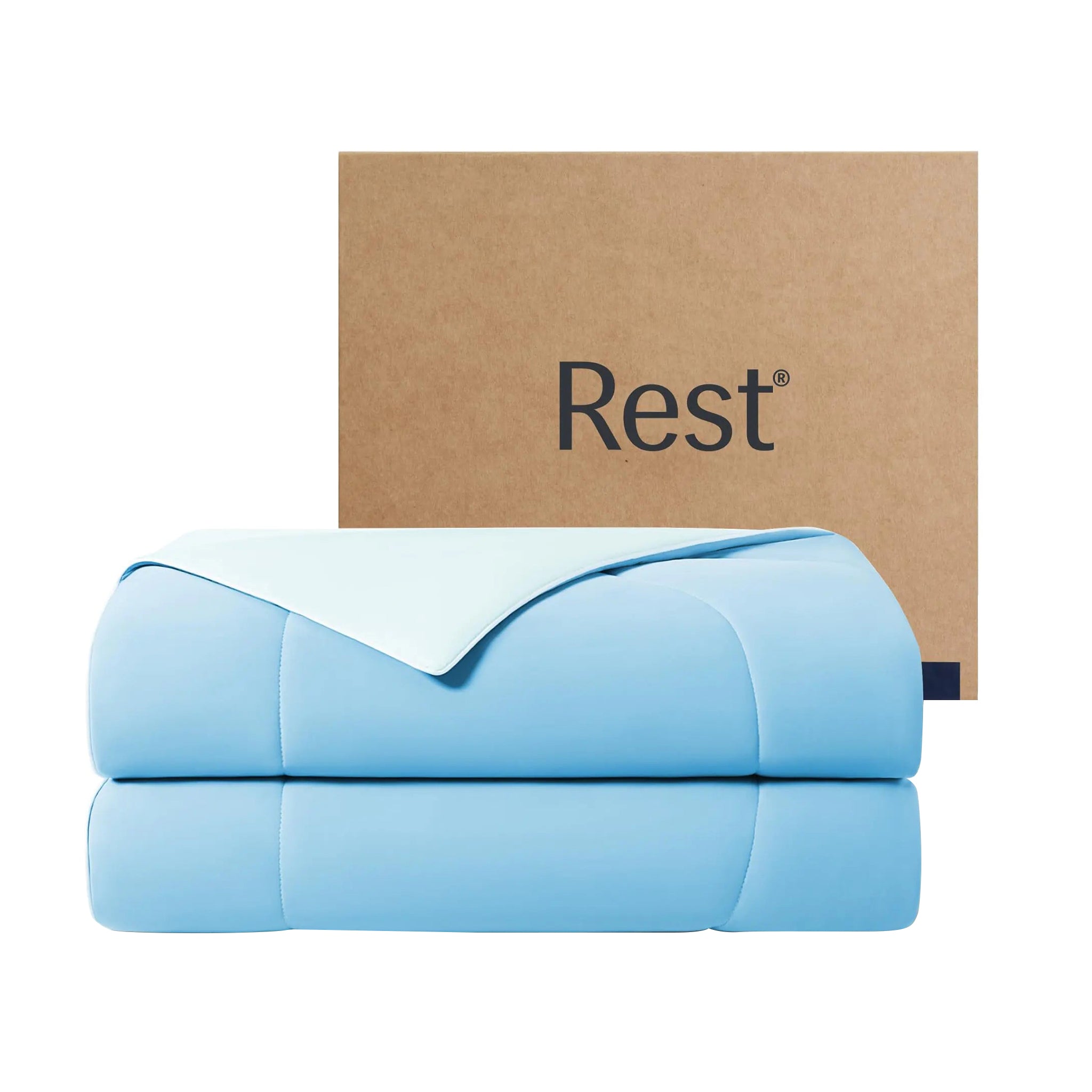 REST® Evercool® Kühlende Bettdecke, Full/Queen-Size-Decke für Personen, die im Schlaf schwitzen, Ganzjahresbettwäsche, die bei Nachtschweiß kühl hält, atmungsaktive, leichte Decke 90"X90" Zoll Aqua Blau