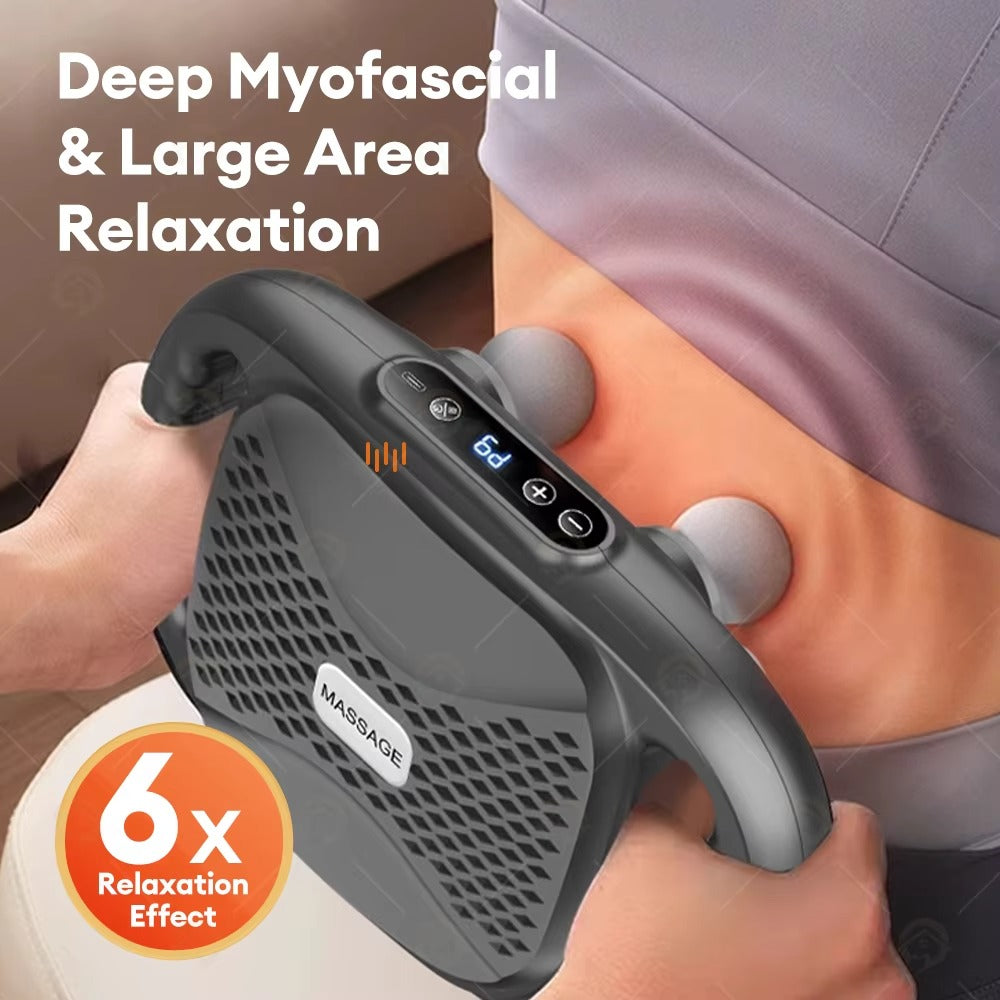 LX25 4-Kopf-professionelle Massagepistole Tiefes Gewebe Chiropraktik Massagebodus Sport Massage Massage Vibration Rückenmassagegeräte für Schmerzlinderung