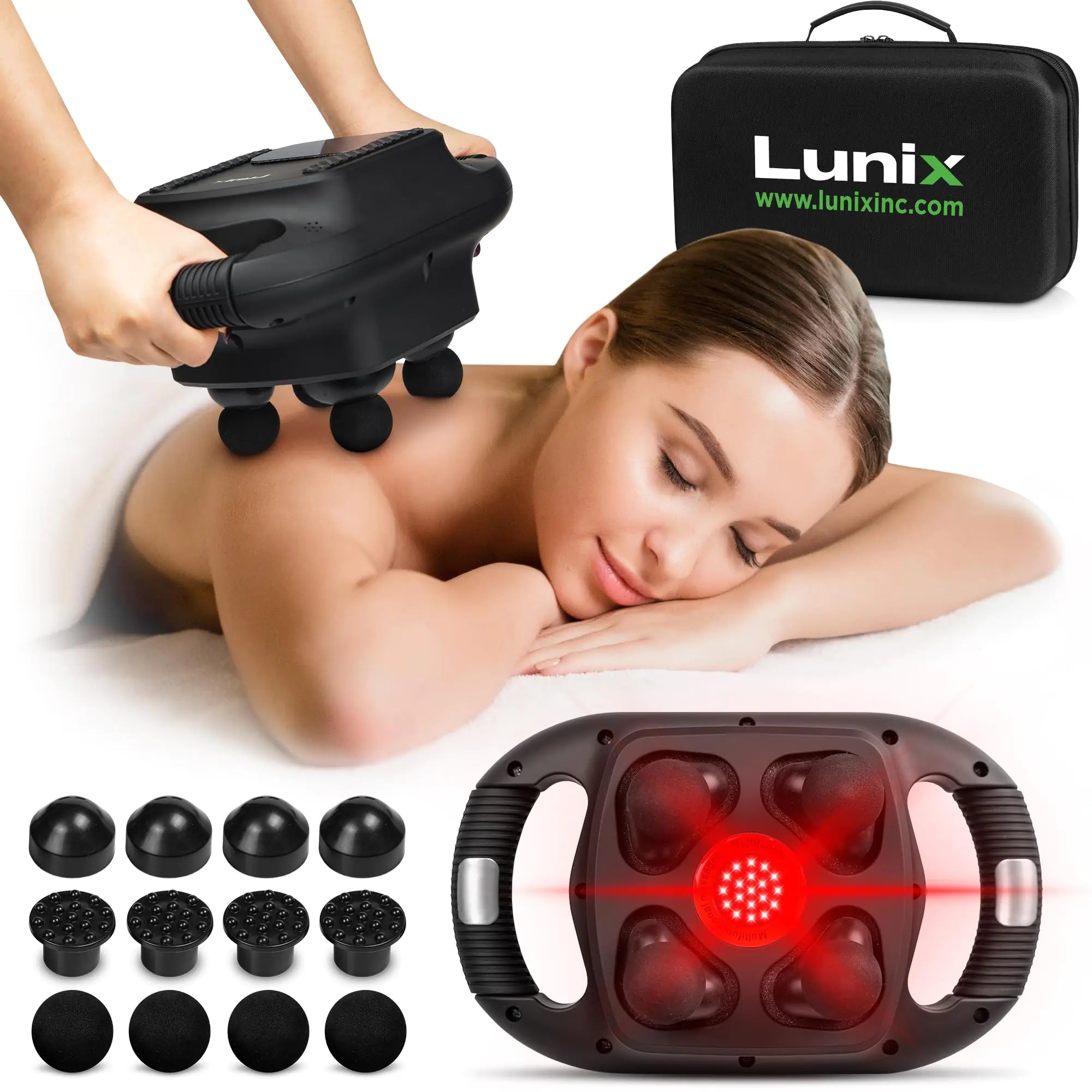 LX25 4-Kopf-professionelle Massagepistole Tiefes Gewebe Chiropraktik Massagebodus Sport Massage Massage Vibration Rückenmassagegeräte für Schmerzlinderung