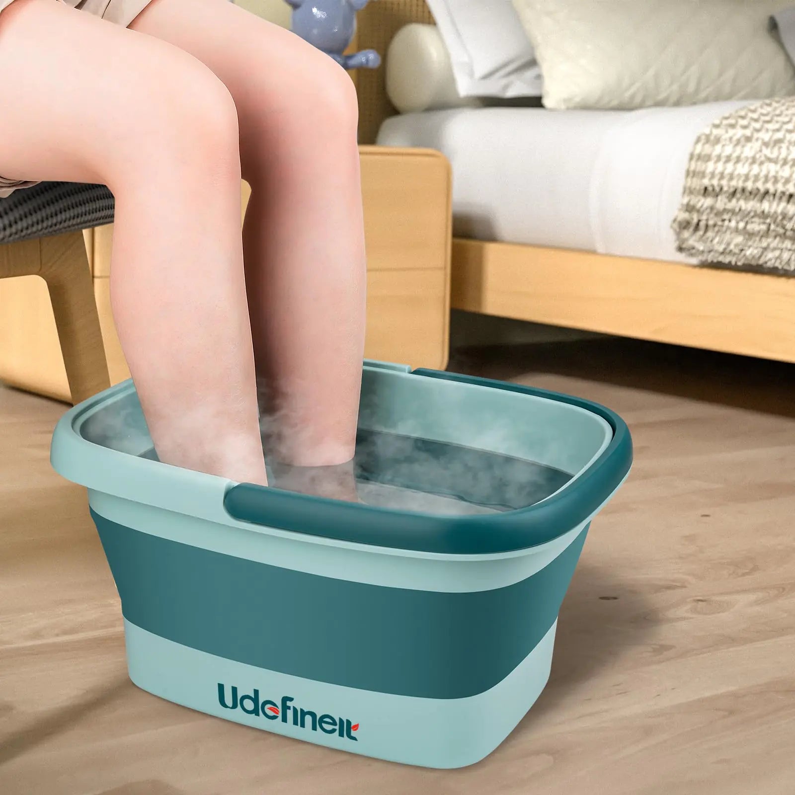 UDEFINEIT -Fußbadesbecken falten und tragbares Fußwanne mit Massage -Akupunkt für Fußbad 15 l/4 Gallonen Fuß Massagegerät Soak Bad Basin Basin Eimer für Pedicure Home Spabehandlung (grün)