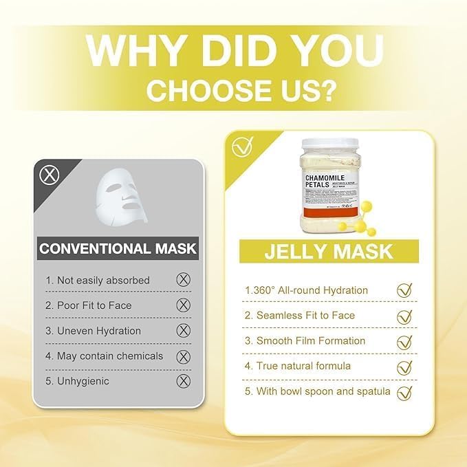 Angeland Jelly Mask for Facials Professional Gel Face Masks Hydrating & Hydrating Jelly Face Masks Peel Off Face Masks Skincare 23 Fl Oz (Camomille)