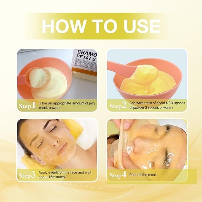 Angeland Jelly Mask for Facials Professional Gel Face Masks Hydrating & Hydrating Jelly Face Masks Peel Off Face Masks Skincare 23 Fl Oz (Camomille)