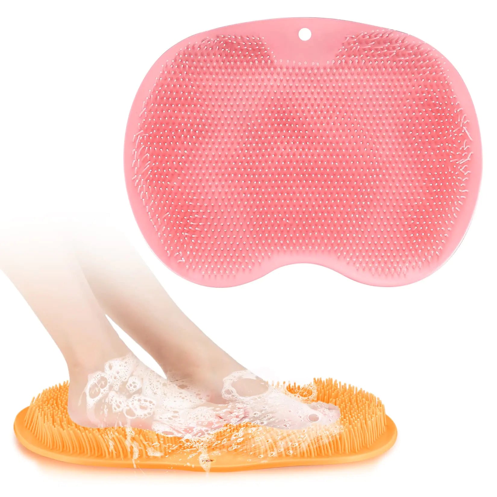 ZxGlxinyao 2pcs Fuß Waschmatte Fuß Fuß Bürste Fuß Waschmaschine Fußmatte mit Saugbecher Dusche Fußmassagel -Schrubben Fuß Bad Fuß Reinigung Massage Massage Pad